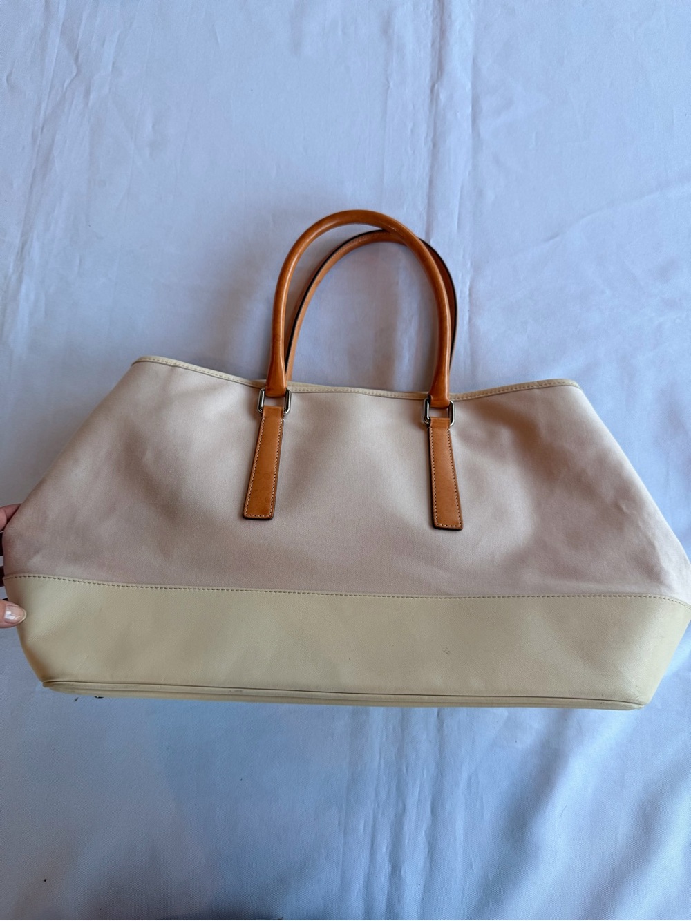 Vintage Coach Hamptons Weekend Tote in Pale Pink & Cream No A1J-7770